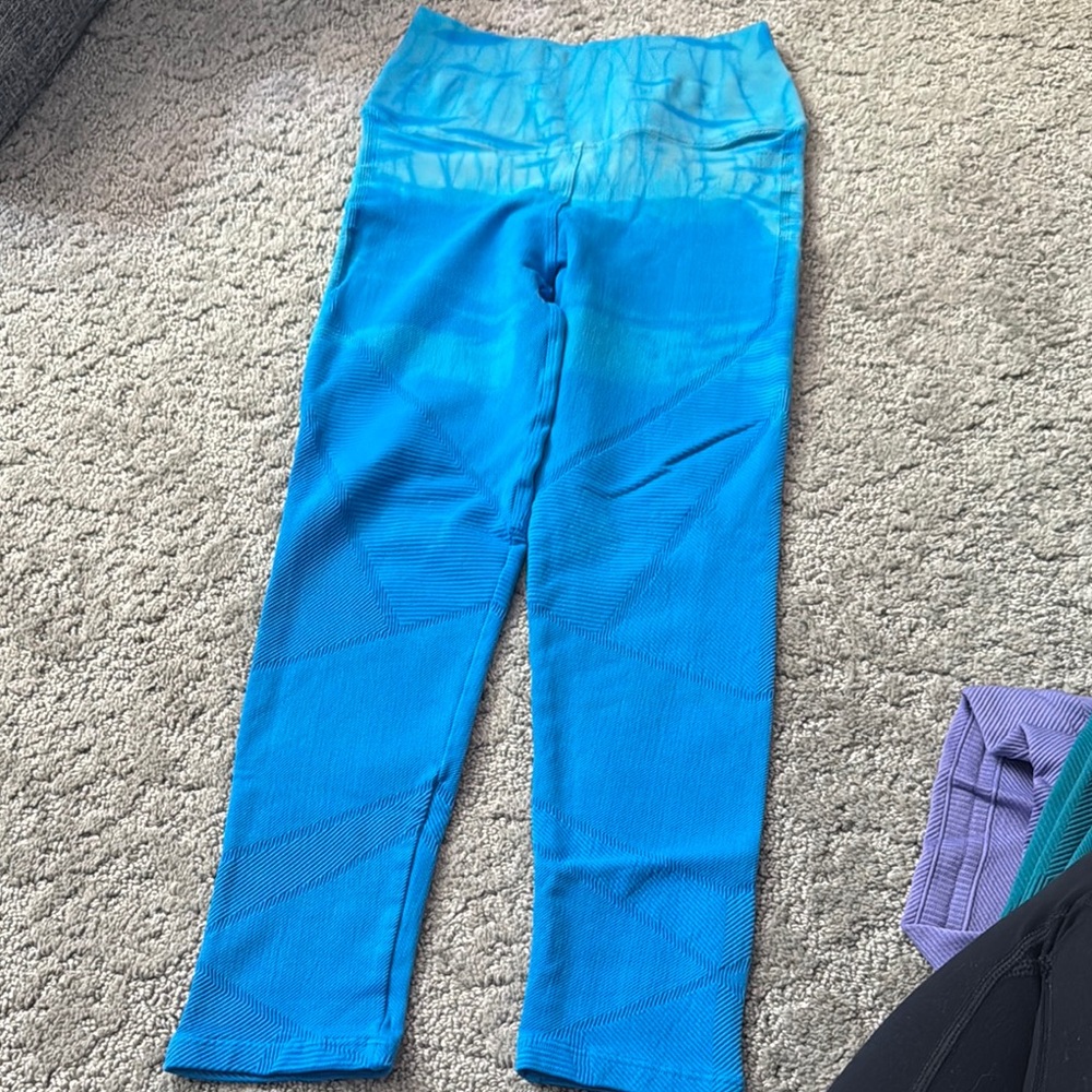 NUX Turquoise Leggings Elastic Waistband Full-Length